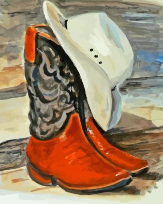 Cowboy Boots And Hat Diamond Painting