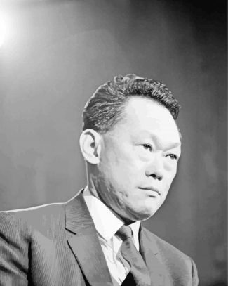 Black And White Lee Kuan Yew Diamond Painting