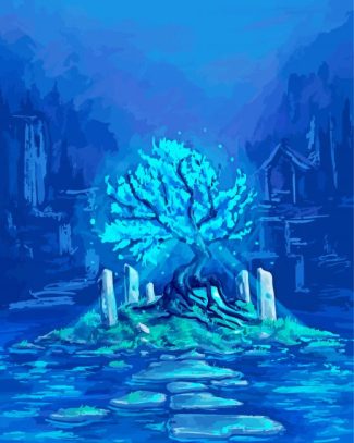Blue Tree Soul Diamond Painting