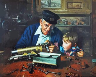 Vintage Grandpa In Workshop Diamond Painting