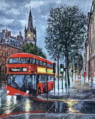 Raining London At Night Diamond Painting